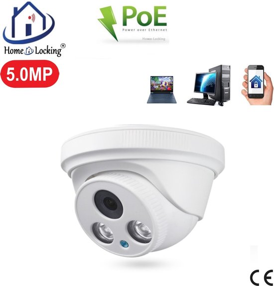 Home-Locking POE IP-camera dome met bewegingsdetectie 5.0MP.C-1245 van Home-Locking