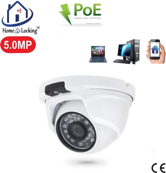 Home-Locking POE IP-camera dome met bewegingsdetectie 5.0MP.C-1250 van Home-Locking