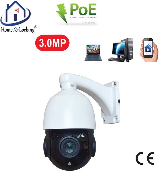 Home-Locking POE PTZ IP-camera met bewegingsdetectie 3.0MP. C-1264 van Home-Locking