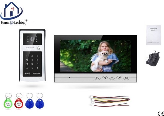 Home-Locking videofoon met 1 binnen 9" paneel.DT-2223-1-1 van Home-Locking