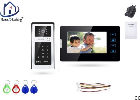Home-Locking videofoon met 1 binnen paneel.DT-2203-1-1 van Home-Locking