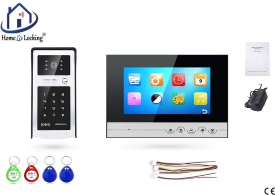 Home-Locking videofoon met 1 binnen paneel.DT-2204-1-1 van Home-Locking