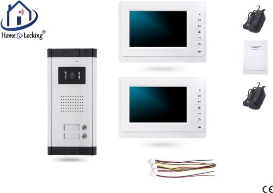 Home-Locking videofoon met 2 binnen panelen.DT-1476-1-2 van Home-Locking