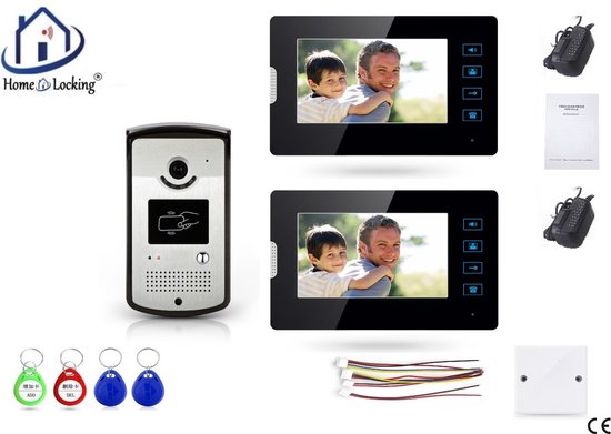 Home-Locking videofoon met 2 binnen panelen.DT-2200-1-2 van Home-Locking