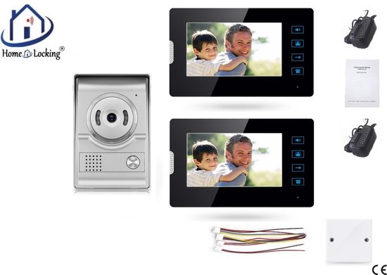 Home-Locking videofoon met 2 binnen panelen.DT-2206-1-2 van Home-Locking