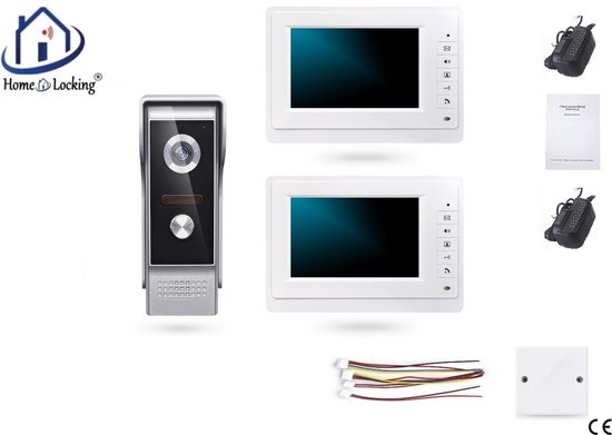 Home-Locking videofoon met 2 binnen panelen.DT-2214-1-2 van Home-Locking