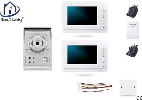 Home-Locking videofoon met 2 binnen panelen.DT-2215-1-2 van Home-Locking
