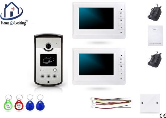 Home-Locking videofoon met 2 binnen panelen.DT-2216-1-2 van Home-Locking