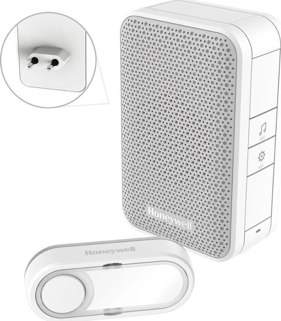 Honeywell Draadloze deurbel DC312S - Met ontvanger - 150 Meter bereik - Grijs