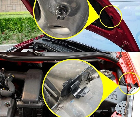 Houderclips voor motorkapstang, bevestigingsclip voor Peugeot 106, 306, 407, 605, 806, Partner en Citroën C4, C2, C3, C15, Evasion, Saxo, Berlingo voertuigen