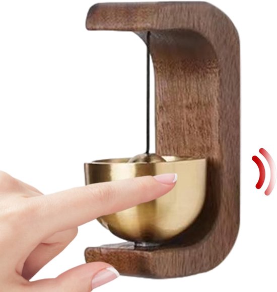Houten Deurbel Chime - Magnetische Bel - Ingang Melding - Eenvoudige Installatie - 45 x 35 cm - Houtkleur