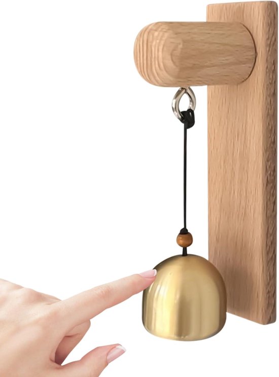 Houten Deurbel - Ingangsdecoratie - Winkel Entree - Natuurlijk Ornament - 14 x 6 x 4 cm - Houtkleur