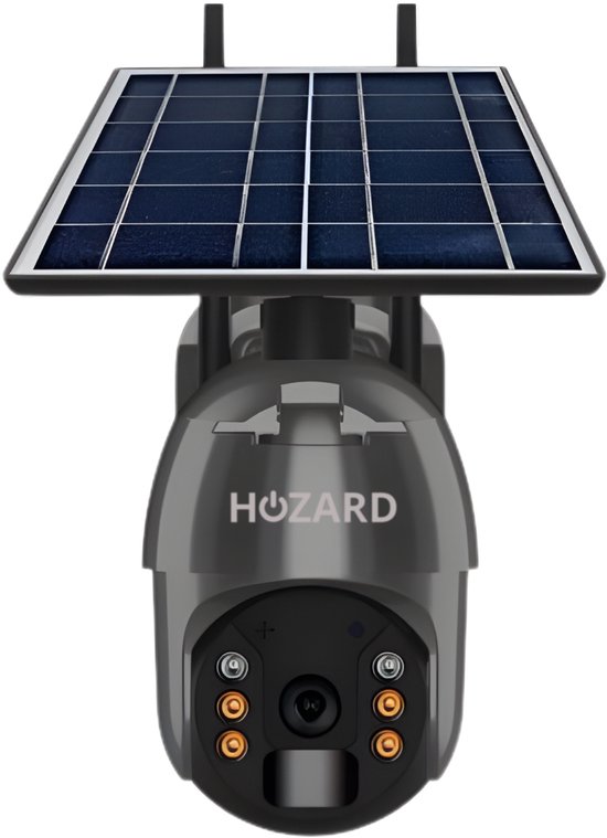 Hozard® 4G Beveiligingscamera - 2K Buiten Camera op Zonnepanelen - Slimme AI Detectie - Zwart van Hozard