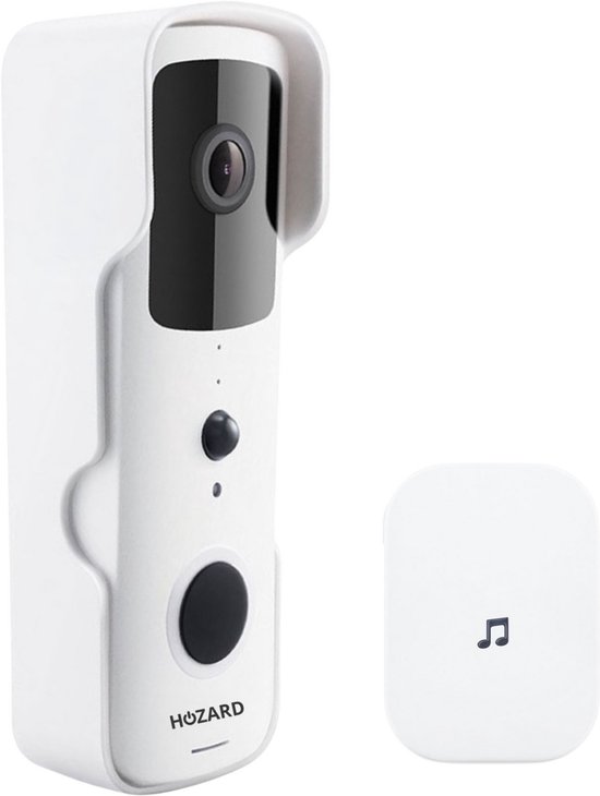 Hozard® Deurbel met Camera en DingDong – Draadloze Video Deurbel – 5200mAh – Wit van Merkloos