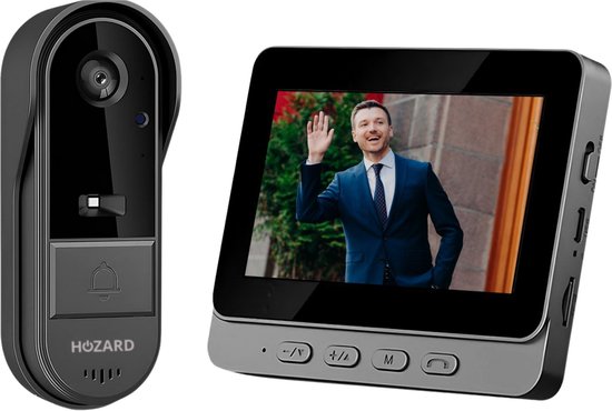 Hozard® Deurbel met camera - Video Deurbel - 4,3 inch IPS-Scherm van Merkloos