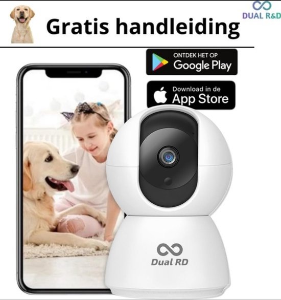 Huisdiercamera - Hondencamera - Dog Camera - NL Handleiding - IP Beveiligingscamera - 2 Weg Audio- WiFi - 2.4 GHZ - Beweeg en Geluidsdetectie - Nachtvisie - 360 Eyes App van 360 Eyes