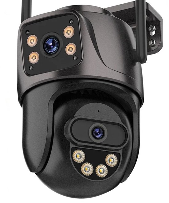 Hutjemutje - beveiligingscamera - camerabewaking - draaibare camera met nachtzicht - 8MP dubbele lens - bewegingsdetectie - bluetooth - tweerichtingsaudio - voor buiten en binnen