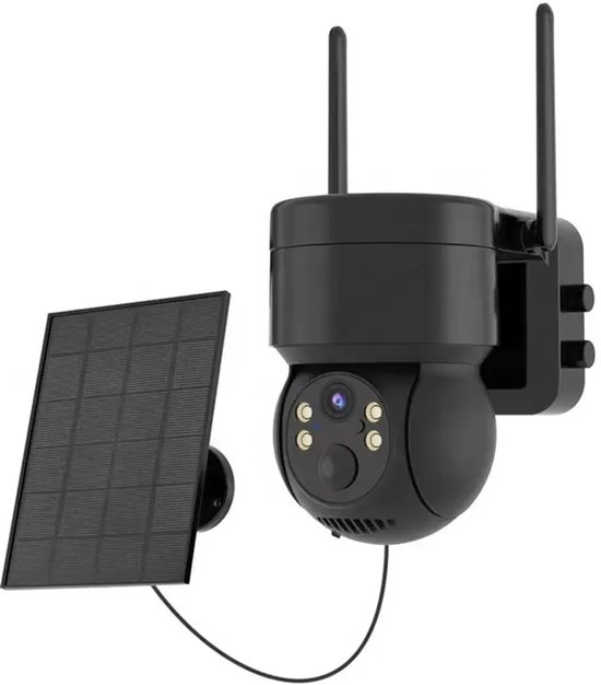 iC See Wifi Beveiligingscamera Draadloze Buiten IP Camera Zonnepaneel 360 Draaibaar bewegingsdetectie Nachtzicht IP66 Waterdicht Tuin & Oprit Bewaking van iC See