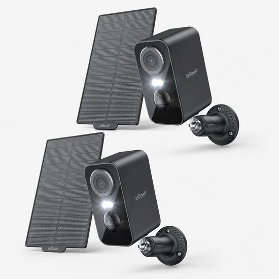 ieGeek 2K bewakingscamera voor buiten, wifi, accu, outdoorcamera, beveiligingscamera, kleurennachtzicht met PIR-bewegingsdetectie, persoonsherkenning 2PCS