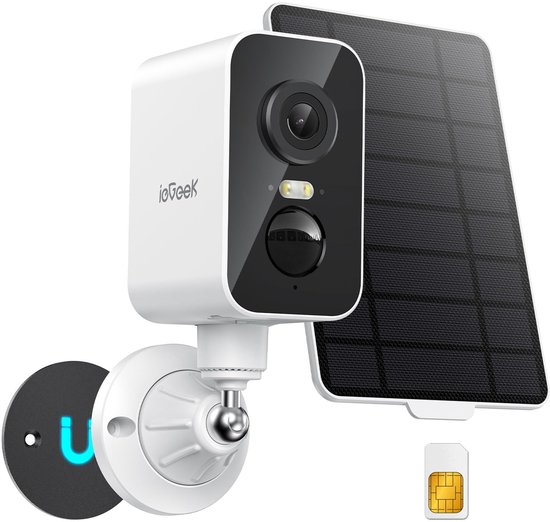 ieGeek 4G LTE mobiele beveiligingscamera - draadloos voor buiten - geen wifi - camera op zonne-energie - 2K-kleuren nachtzicht - tweerichtingsaudio