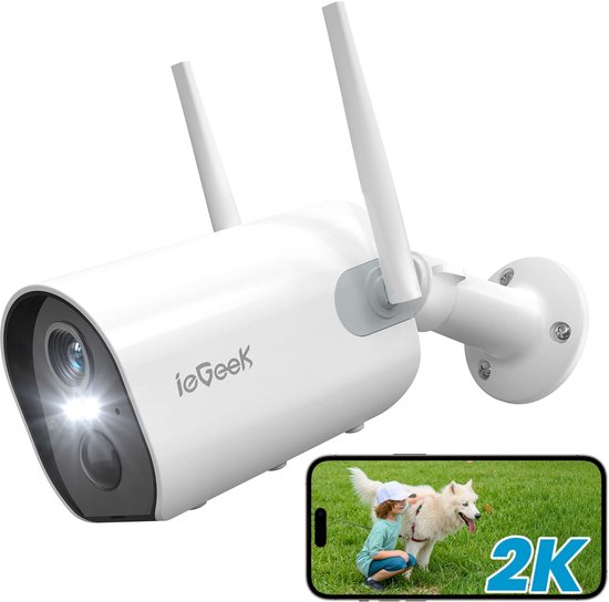 ieGeek Beveiligingscamera Buiten – 2K HD 3MP - Buiten Camera Met Nachtzicht – Buitencamera - Bewakingscamera voor Buiten- Met WiFi en APP van Merkloos
