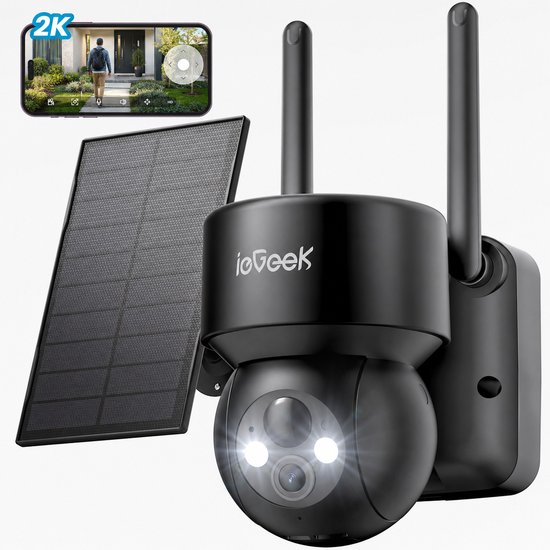 ieGeek Beveiligingscamera Buiten 2K HD 3MP - Draadloze WiFi Buitencamera met Nachtzicht, Bewegingsdetectie, Tweeweg Audio, App Bediening en IP66 Waterdicht