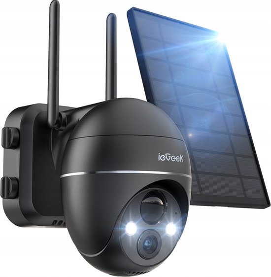 ieGeek Bewakingscamera voor buiten, accu, 2K camera, bewaking buiten, zonne-energie, 360° WLAN-camera, outdoor, draadloze buitencamera met gekleurd nachtzicht en PIR-persoonsherkenning, alarm van ieGeek