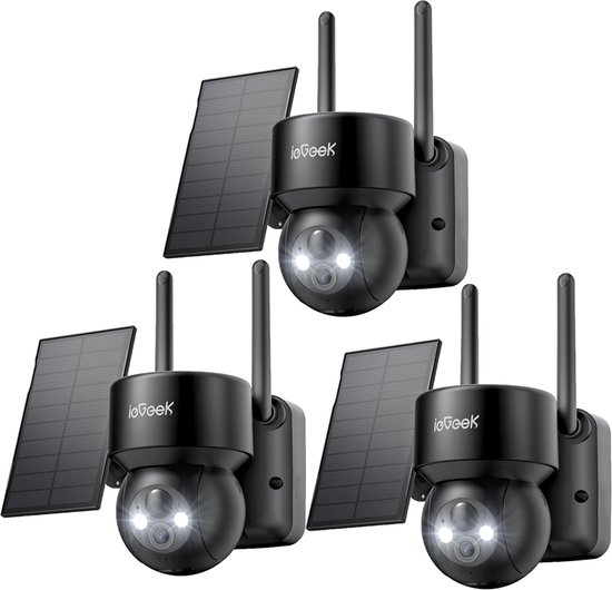 ieGeek Superior Beveiligingscamera Buiten – 2K HD 3MP - Buiten Camera Met Nachtzicht – Buitencamera - Bewakingscamera voor Buiten - Met WiFi en APP - 3 Stuks