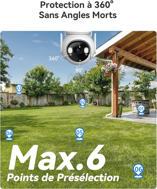 Imou 2K Wireless Solar WiFi Surveillance Camera - Met Solar Panel - Wifi - Outdoor - Buiten Camera - Wit - Beveiligings Camera - Tot Max 256GB Micro SD (niet inbegrepen) van Merkloos