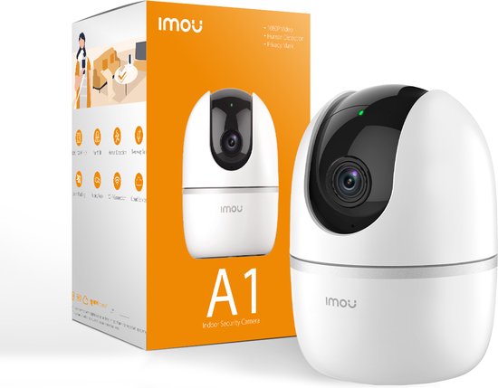 Imou A1 2MP - Beveiligingscamera - 2MP QHD Beeldkwaliteit - Zeer Geschikt als Babyfoon - Draaien En Kantelen voor 360° Dekking - Bewegings -En Abnormale Geluiden Detectie - Tweeweg Gesprek - Automatisch Volgen Van Babies En Huisdieren van Imou