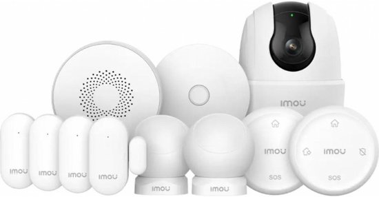 IMOU Alarm Kit: ZG2 Gateway, ZB1 Remote Control (2 pcs), ZD1 Door and Window Sensor (4 pcs), ZP1 Motion Sensor (2 pcs), ZR1 Alarm Siren, Ranger 2C 3MP Camera