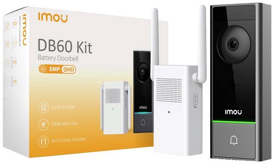 Imou DB60 Kit - 5MP resolutie - Werkt op accu - IP65 weerbestendig - Persoonsdetectie - bewegingssensor automatische detectie - IP65 weerbestendig