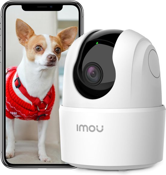 Imou Ranger 2C 4MP WLAN-camera indoor 360 graden draaibaar met Alexa, SD-kaarten tot 256 GB, nachtzicht - huisdieren, babyfoon-camera van Imou