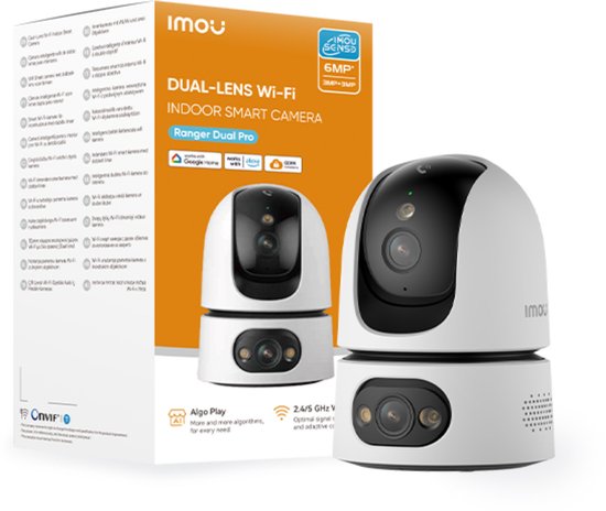 Imou Ranger Dual Pro 6MP - IP Camera Binnen – Dual-Lens Beveiligingscamera met Pan & Tilt, 360° Zicht, AI Mens- & Huisdierdetectie, Smart Tracking, Full-Color Nachtzicht, 2-weg Audio, Dual-Band Wi-Fi (2.4 & 5 GHz) van Merkloos