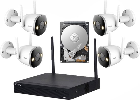 Imou Wireless Kit Lite -F22P 4 stuks draadloze wifi IP camera bewakingsset met recorder van Merkloos