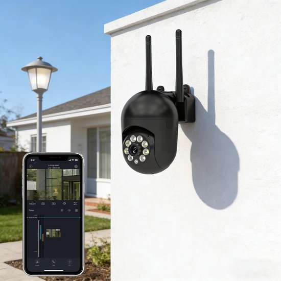 Indoor Beveiligingscamera 1080P - 360° PTZ - 2.4GHz & 5GHz Dual-Band WiFi - Kleurennachtzicht - AI Persoonsdetectie - 2-Weg Audio - 24/7 Bewaking - MicroSD & Cloud - EU Plug-in
