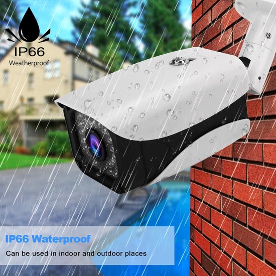 Indoor Outdoor Bewakingscamera HD 1080P 2MP IP66 Infrarood Nachtzicht 110 ° Groothoek voor Thuis School Kantoor - Nachtzicht - Groothoek . van Merkloos