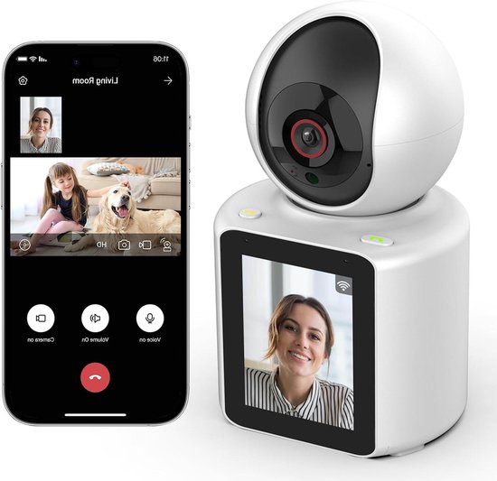 Indoor WiFi Camera - Beveiligingscamera Thuis - Woning Bewaken - Eenvoudig Bellen - 1080P HD Resolutie - Wit