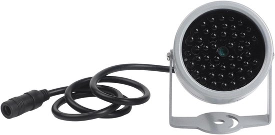 Infrarood Illuminator - IR Vullicht Nachtzicht - Beveiligingscamera Verbeteren - 48 LED's 940nm - 5-10m Bereik - Zilver