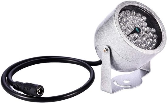 Infrarood Lamp - Nachtzicht Verlichting - Beveiliging Camera - 48 LED's - 5-20 Meter - Zilver