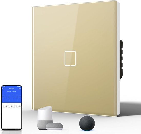 Intelligente Touchscreen Wandschakelaar met Glazen Paneel en LED-indicator