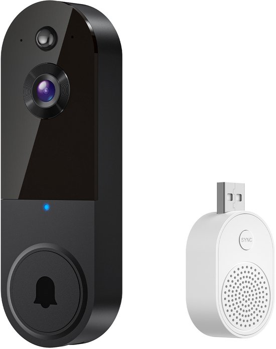 Intelligente visuele deurbel draadloze afstandsbediening visuele intercom spraak hd intelligente deurbel, T50 zwart van BYDFWYTY