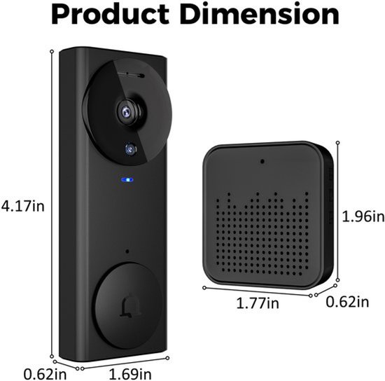 Intelligente visuele draadloze deurbel home hd remote activeert de deurbel met lange levensduur