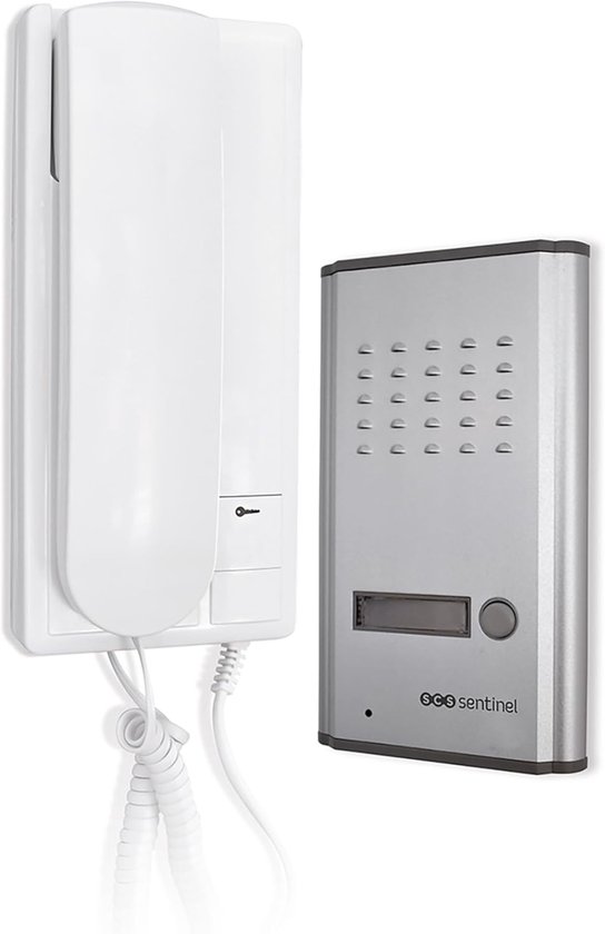 Intercom Installatieset - Audio Deurset - Toegang Beveiligen - Twee Draads Systeem - Inbouw Model - Wit Grijs
