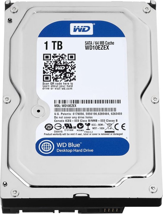 Interne 3,5 inch Harde Schijf 1TB 7200 RPM 64MB SATA voor Desktop PC van Merkloos
