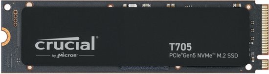 Interne Gaming SSD - CRUCIAAL - T705 SSD 1TB PCIe Gen5 NVMe M.2 (2024) - PCIe 3.0 en 4.0 achterwaartse compatibiliteit - CT1000T705SSD3 van Merkloos