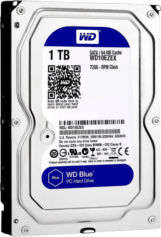 Interne Harde Schijf 1TB 3.5 inch SATA III 7200 RPM 64MB Cache