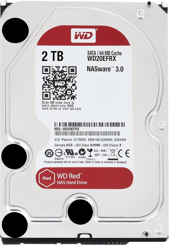 Interne Harde Schijf 2TB 3.5 inch SATA III voor NAS Systemen van Merkloos