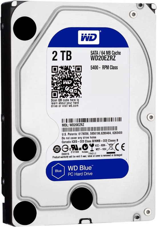 Interne Harde Schijf 3.5 inch Desktop PC 2TB 5400 RPM 64MB Cache van Merkloos
