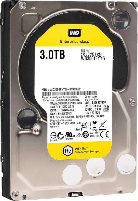 Interne Harde Schijf 3TB 3.5 inch SAS voor Servers en Bedrijfssystemen van Merkloos